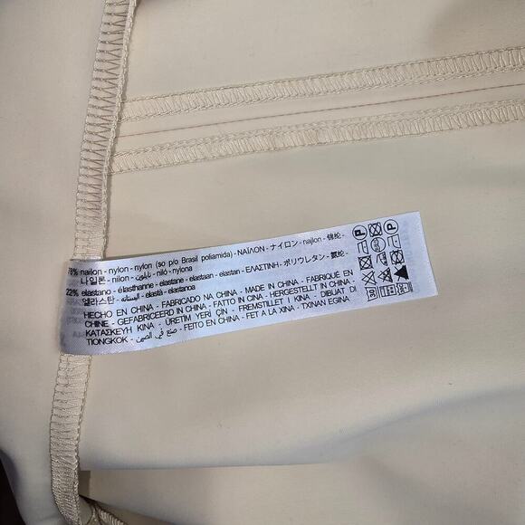 Zara NEW Women's Sz Small Peachy Beige Stretchy Bodycon Corset Midi Dress - Picture 6 of 6